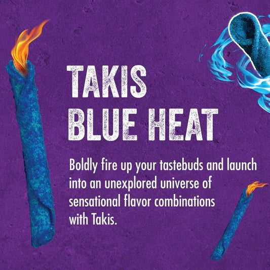 Takis Blue Heat Hot Chilli Pepper Tortilla Chips Snack 92.3g (Pack Of 5)