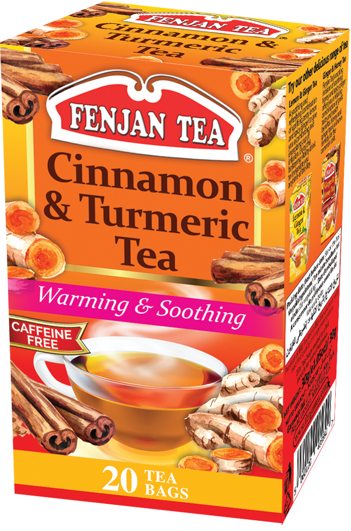 Fenjan Cinnamon & Turmeric Tea 30g | Warming & Soothing Caffeine-Free | 20 Tea Bags