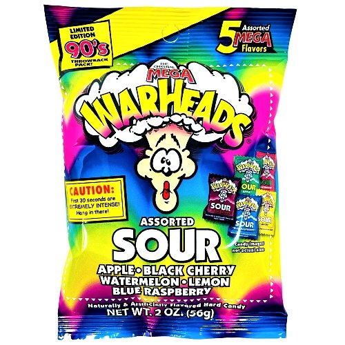 Warheads 5 Flavours Assorted Sour Hard Candy 56g