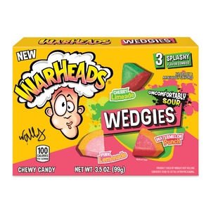 Warheads Uncomfortably Sour Wedgies Chewy Candy Theatre Box 99g