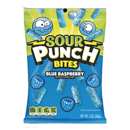 Sour Punch Bites Blue Raspberry Flavoured Candy 142g