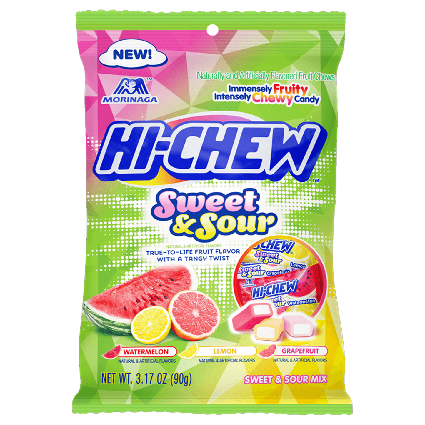 Hi-Chew Sweet & Sour Mix 90g (Watermelon, Grapefruit, Lemon)