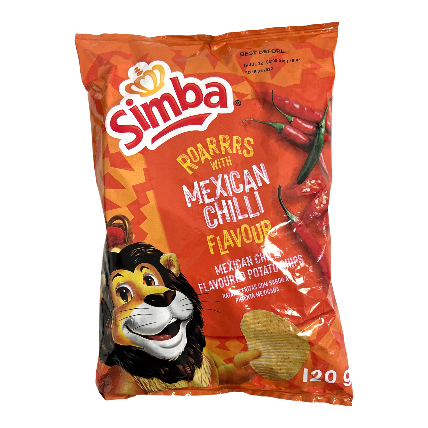 Simba Mexican Chilli Flavoured Potato Chips 120g [South African]
