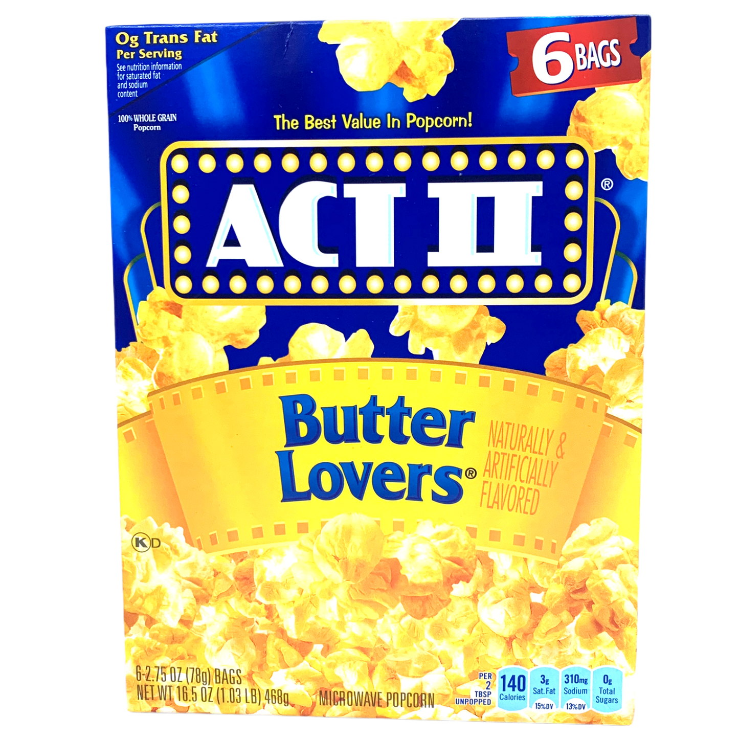 Act II Butter Lovers Microwave Popcorn 468g sold by American Grocer in the UK