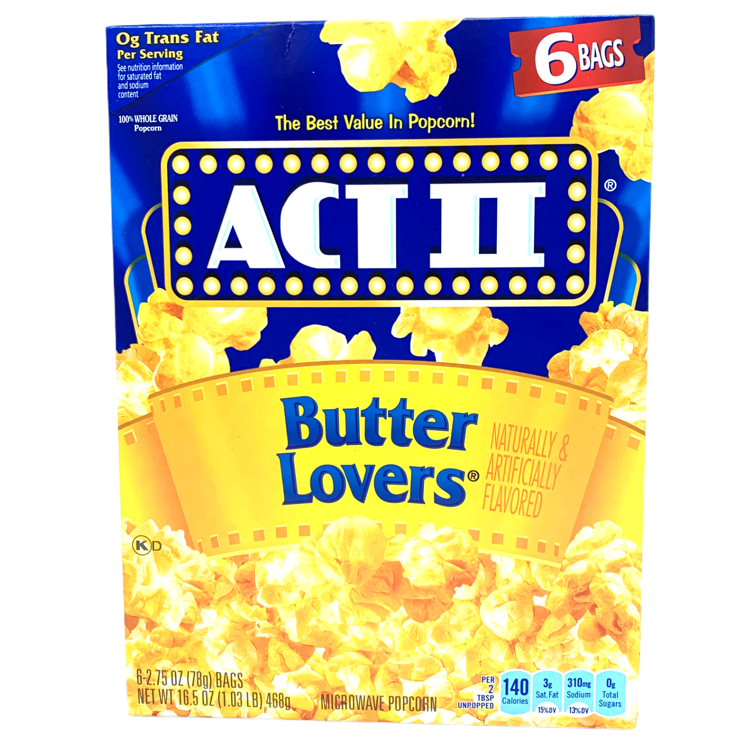 Act II Butter Lovers Microwave Popcorn 468g sold by American Grocer in the UK