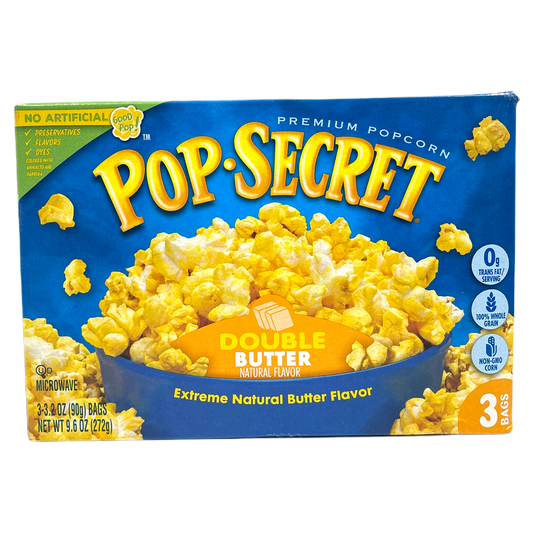 Pop Secret Double Butter Microwave Popcorn 272g-(3 x 90g)