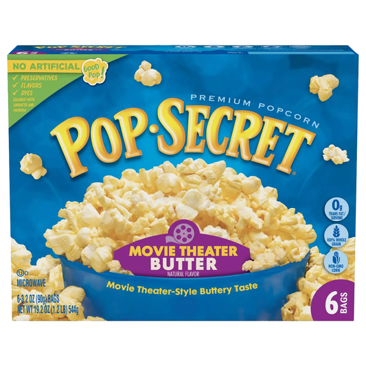 Pop Secret Movie Theater Butter Microwave Popcorn 544g