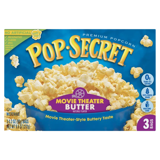 Pop Secret Movie Theater Butter Microwave Popcorn 272g-(3 x 90g)