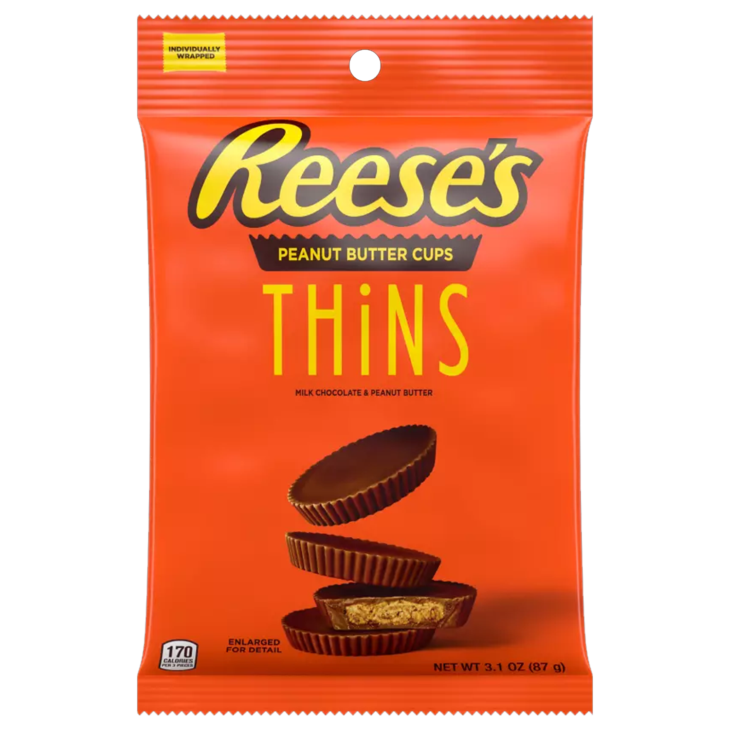 Reese's Thins Milk Chocolate & Peanut Butter Cup Bag 87g – Candy Store ...