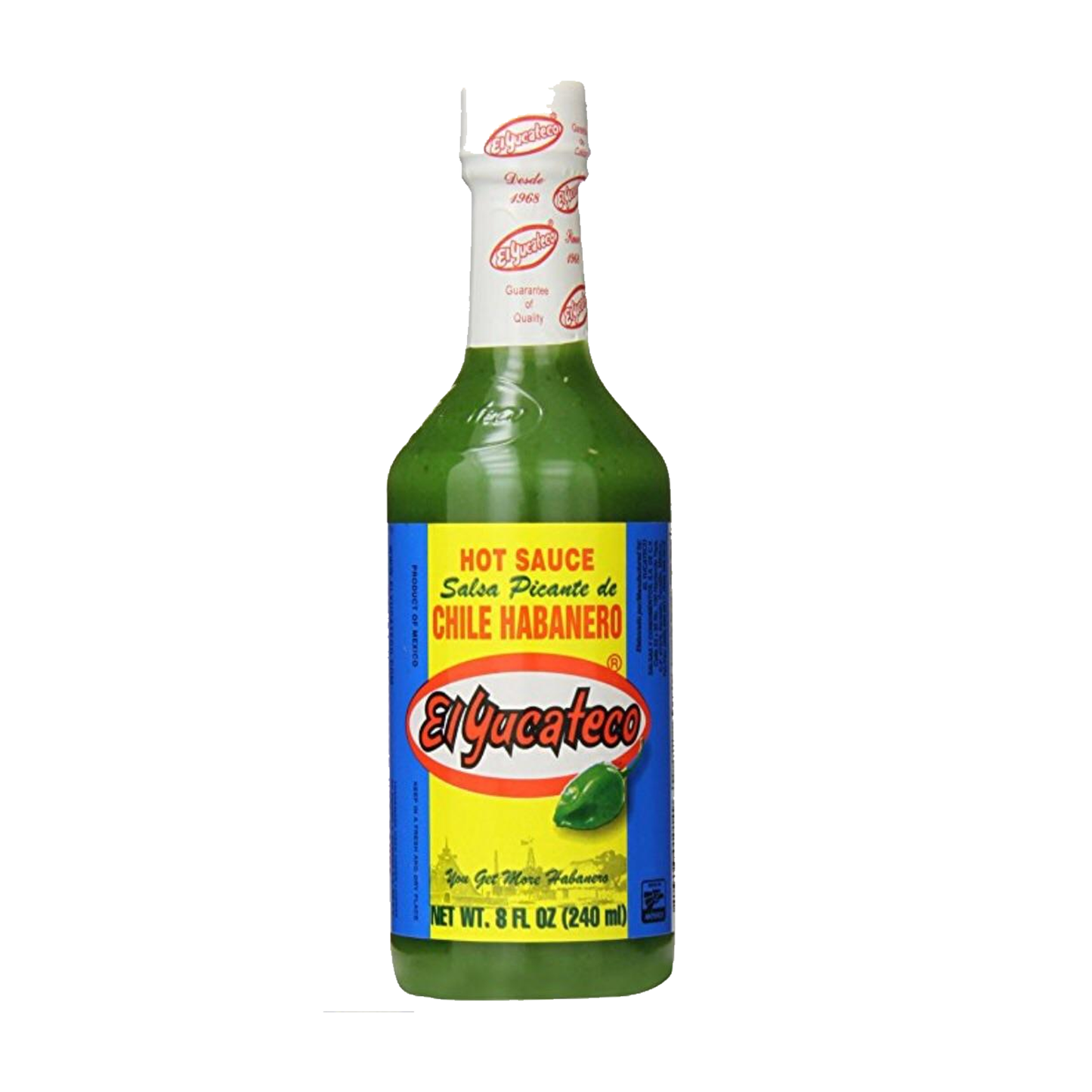 El Yucateco Salsa Picante De Chile Habanero Green Hot Sauce 240ml